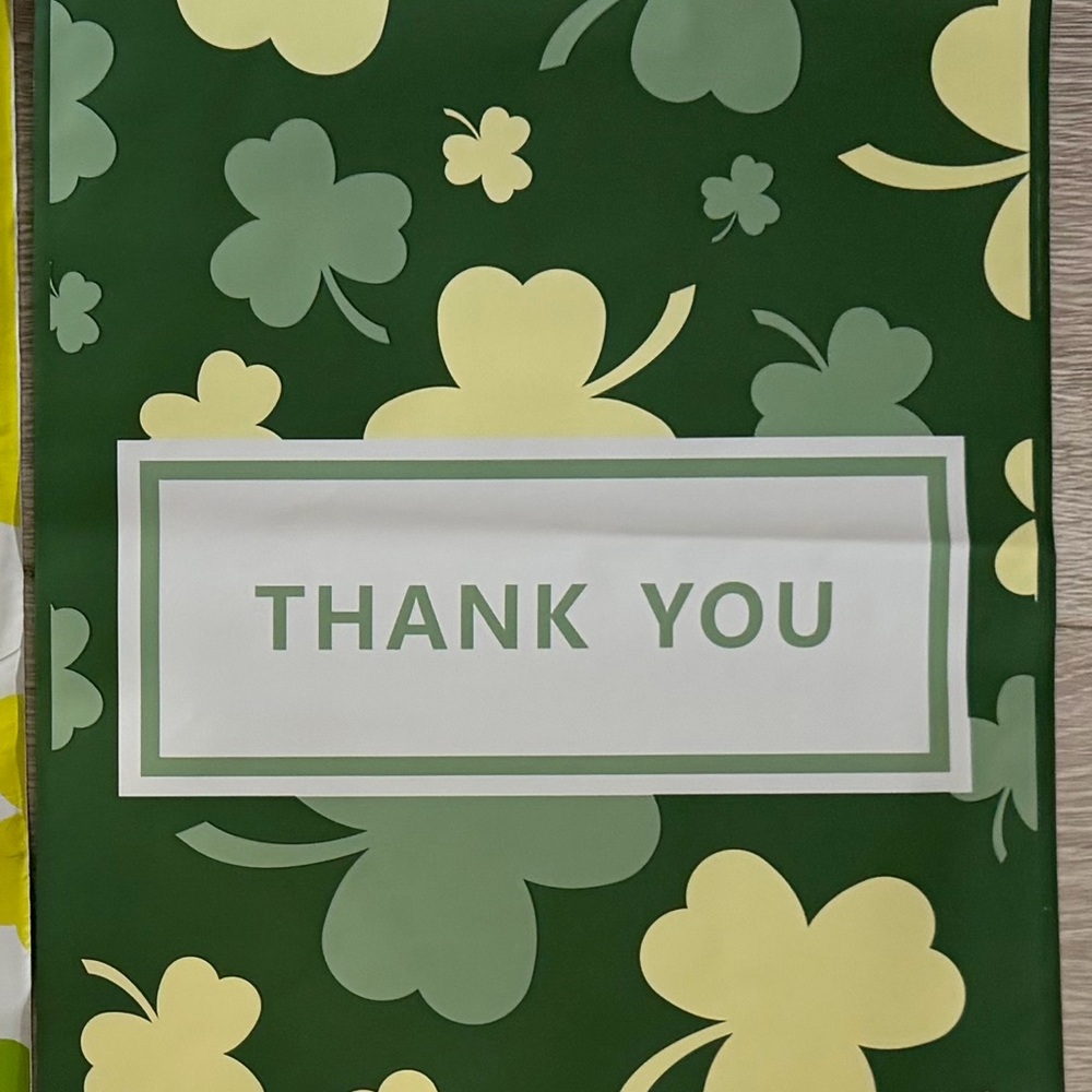 15 10x13 St Patrick’s Shamrock/Clover Thank You Poly Mailers